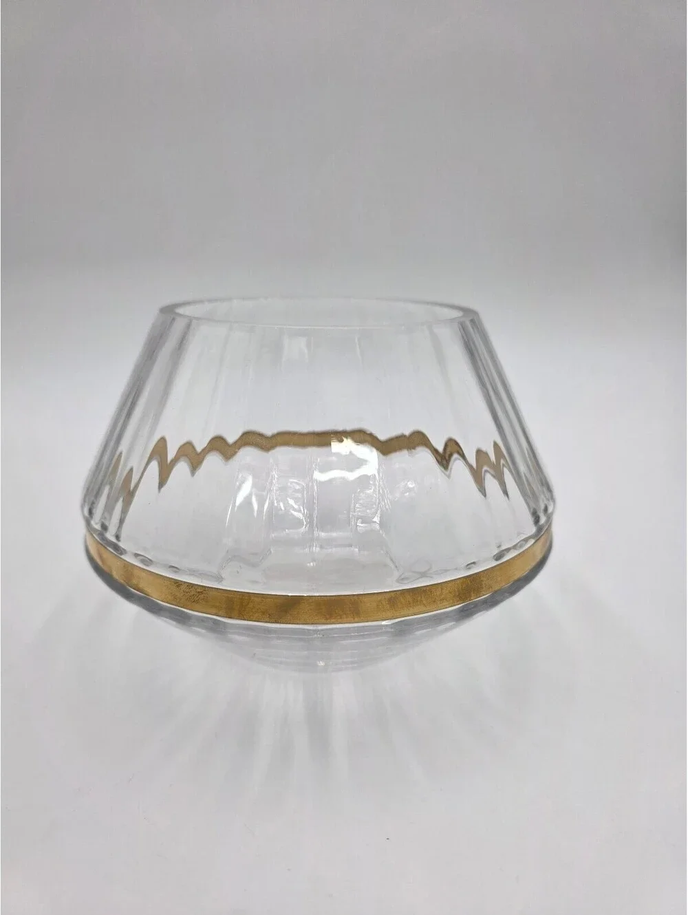Threshold Medium Luxe Glass Hurricane Candle Holder with Gold Accent